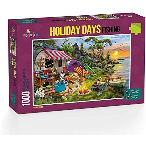 1000 Piece Jigsaw - Holiday days - Fishing-Yarrawonga Fun and Games
