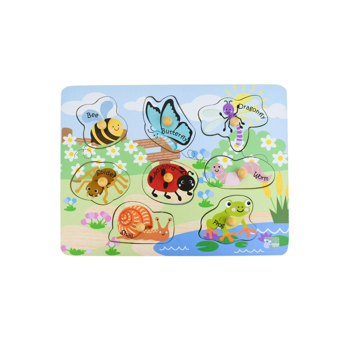 2 in 1 Wooden Insect Peg Puzzle-Yarrawonga Fun and Games