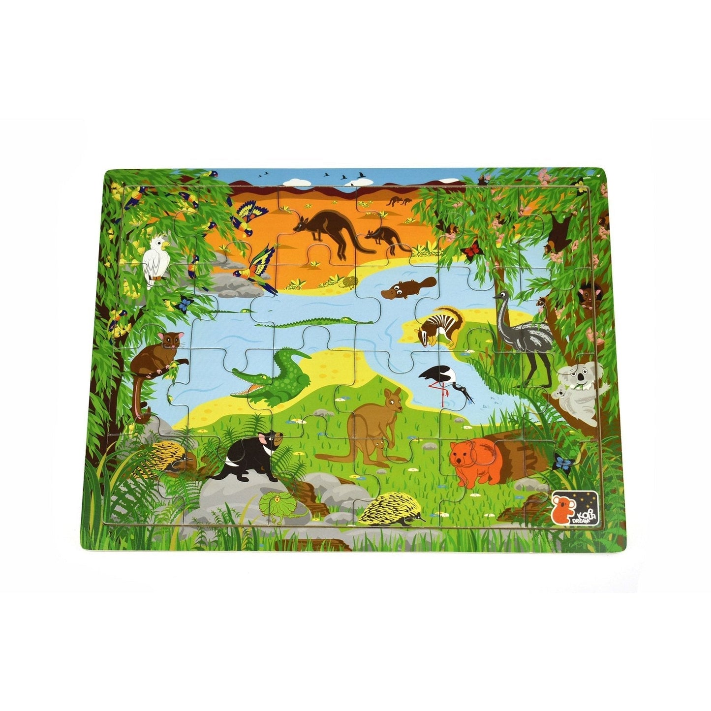 24 Piece Wooden Jigsaw Puzzle - Australian Animals-Yarrawonga Fun and Games