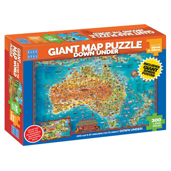 300 piece Jigsaw - Down Under Map-Yarrawonga Fun and Games