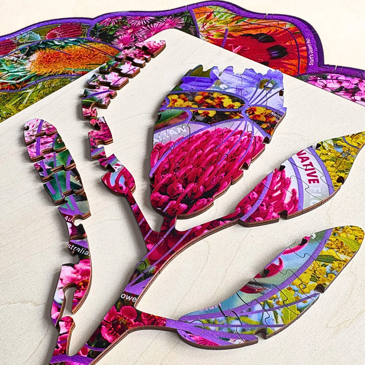 346 Piece Wooden Jigsaw - Native Bloom-Yarrawonga Fun and Games