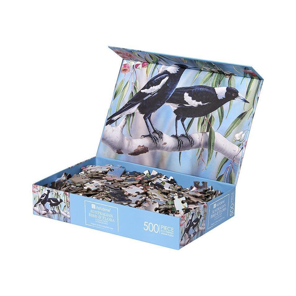 500 Piece Jigsaw - Bird and Flora Collection - Magpie-Yarrawonga Fun and Games