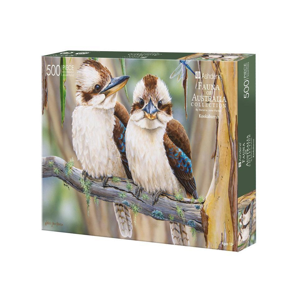 500 Piece Jigsaw - Fauna of Australia - Kookaburras-Yarrawonga Fun and Games
