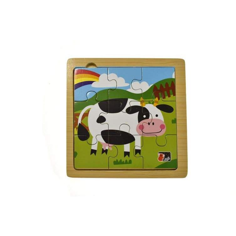 9 Piece Wooden Jigsaw - Cow-Yarrawonga Fun and Games.