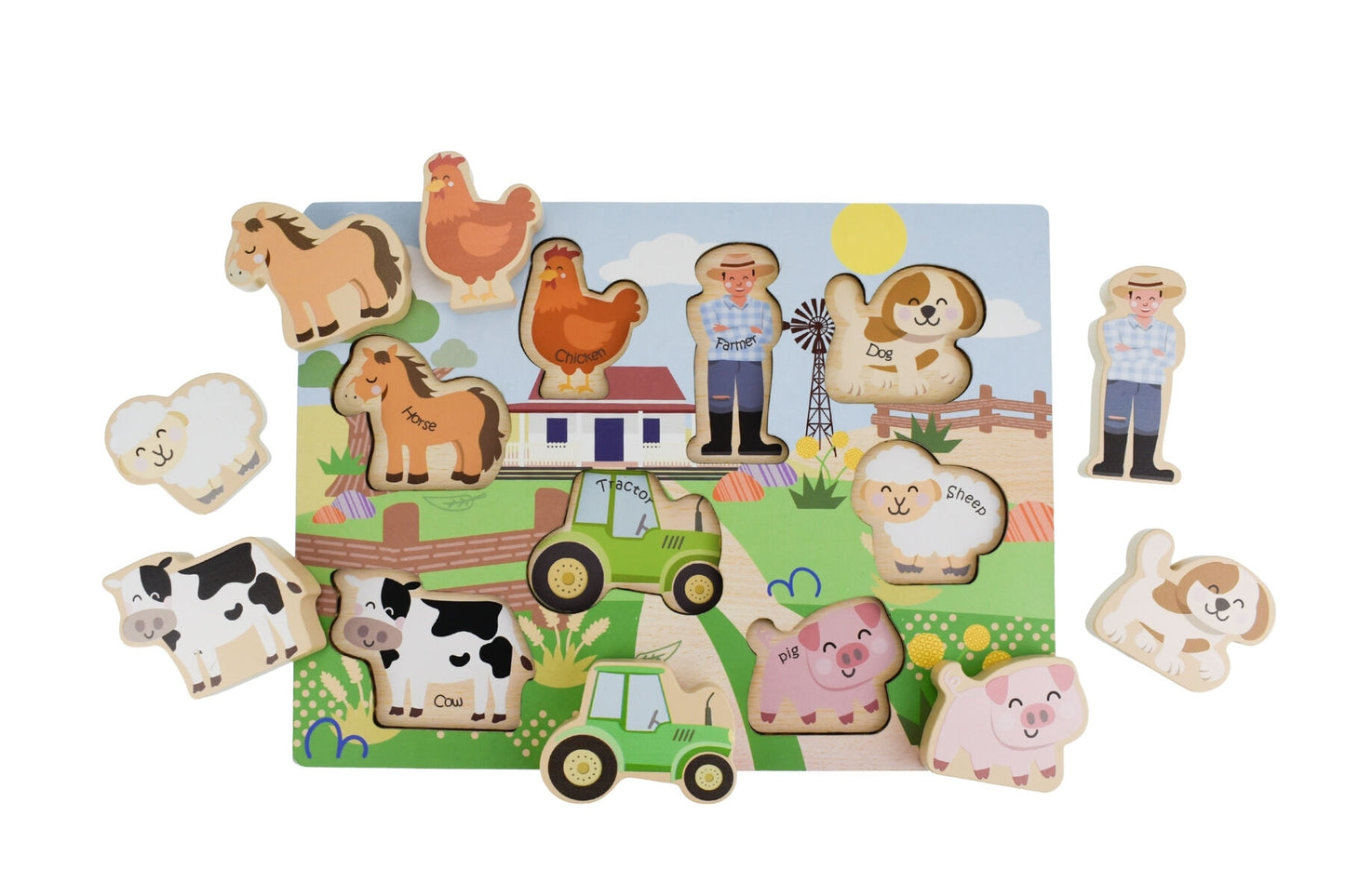 9 Piece Wooden Jigsaw - Farm