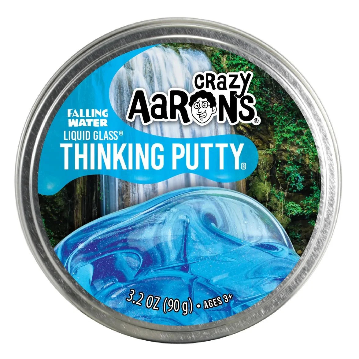 Crazy Aarons Thinking Putty - Liquid Glass 4" Tin-Falling Water-Yarrawonga Fun and Games