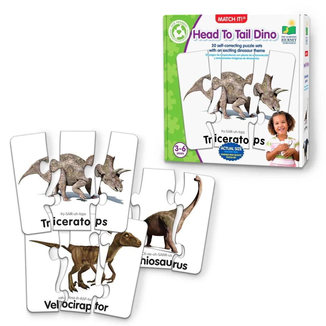 Head to Tail Dino - Matching Puzzles-Yarrawonga Fun and Games