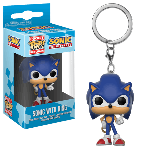 Pop Keychain - Sonic the Hedgehog - Sonic with Ring-Yarrawonga Fun and Games