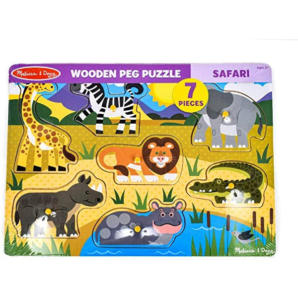 Wooden Safari Peg Puzzle-Yarrawonga Fun and Games