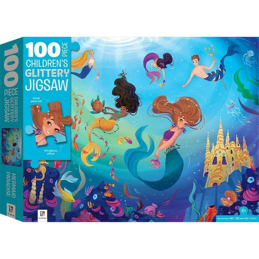 100 Piece Glitter Jigsaw - Mermaid Paradise-Yarrawonga Fun and Games