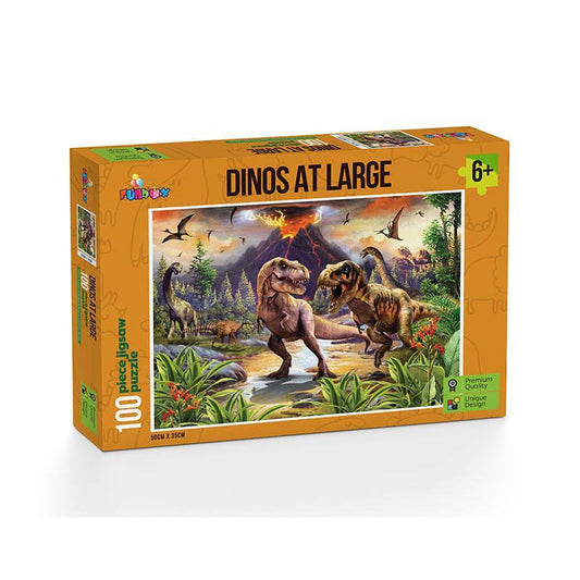 100 Piece Jigsaw - Dino's at large-Yarrawonga Fun and Games