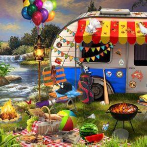 1000 Piece Jigsaw - Caravaning-Yarrawonga Fun and Games