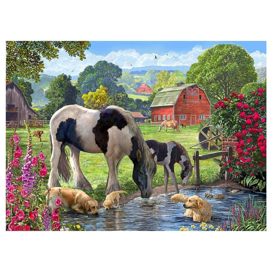 1000 Piece Jigsaw - Horse and Hounds - Watering Hole