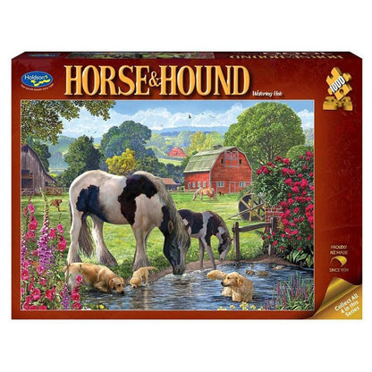 1000 Piece Jigsaw - Horse and Hounds - Watering Hole