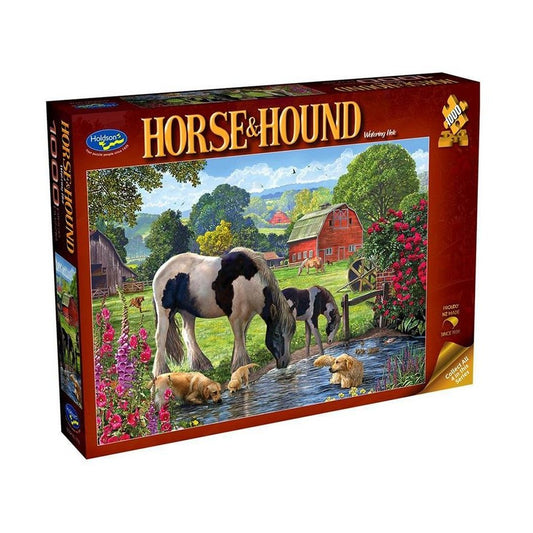 1000 Piece Jigsaw - Horse and Hounds - Watering Hole-Yarrawonga Fun and Games