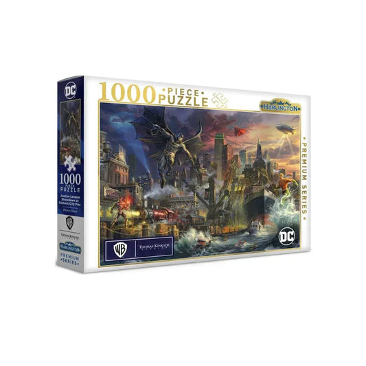 1000 Piece Jigsaw - Justice League Showdown at Gotham City Pier-Yarrawonga Fun and Games