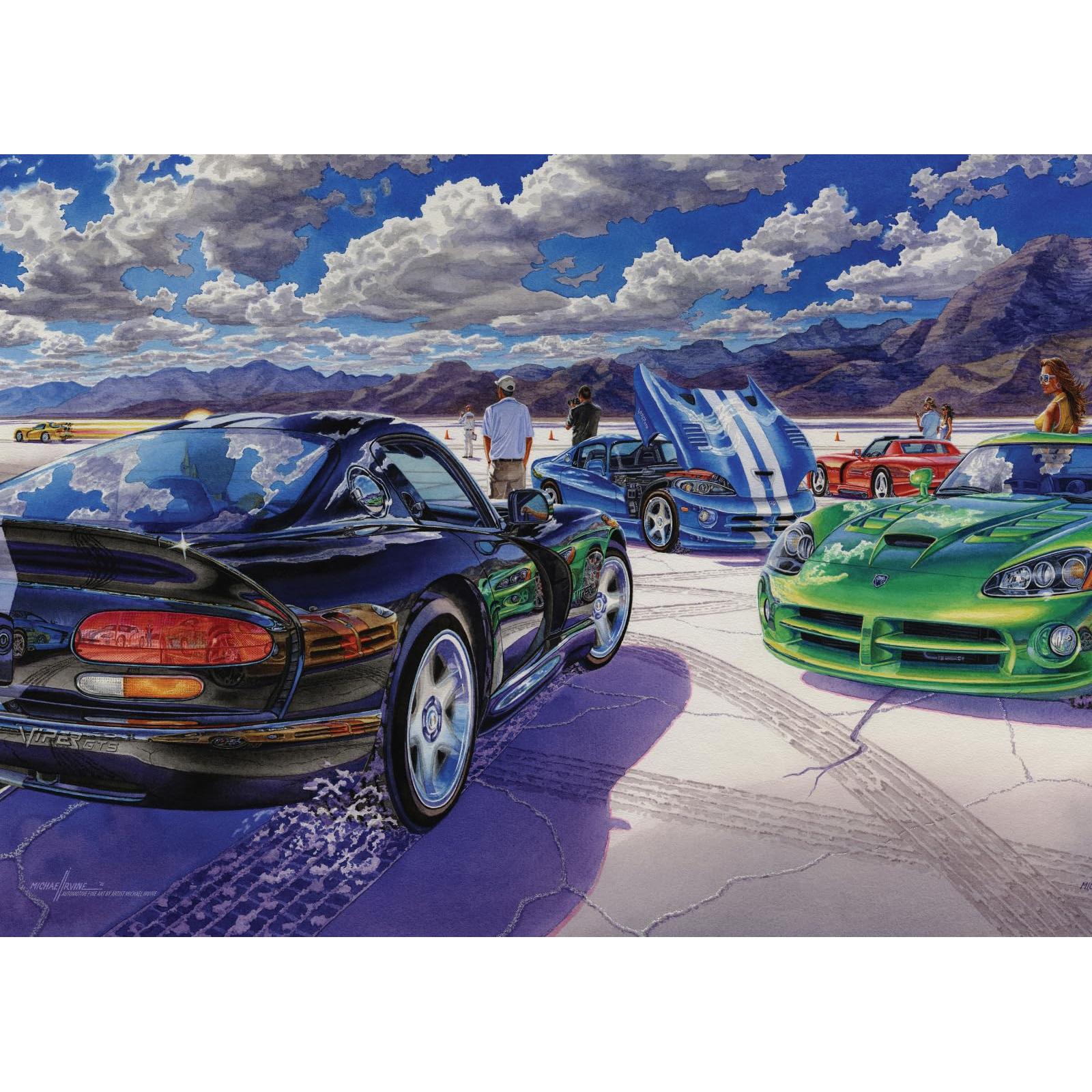 1000 Piece Jigsaw - Love of Cars - Dry Lake Snakes-Yarrawonga Fun and Games