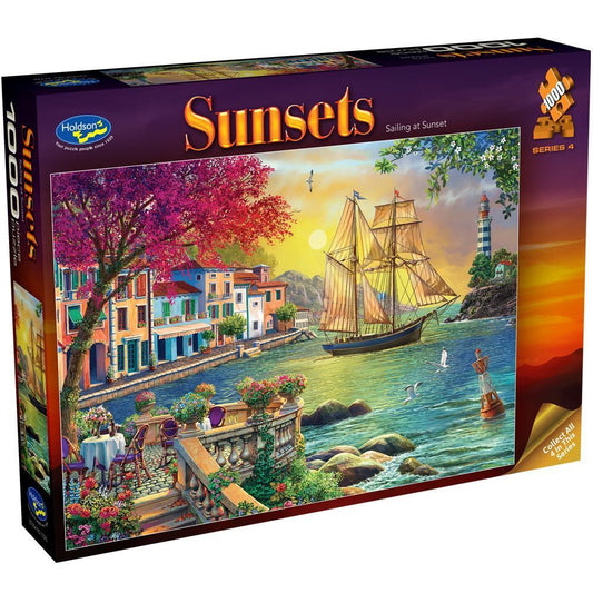 1000 Piece Jigsaw - Sunsets - Sailing at Sunset-Yarrawonga Fun and Games