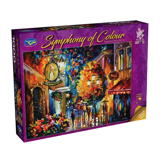 1000 Piece Jigsaw - Symphony of Colour - Romantic Cafe in Old City-Yarrawonga Fun and Games