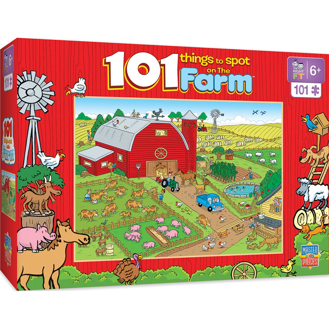 101 Piece Jigsaw - 101 Things to spot on the Farm-Yarrawonga Fun and Games.