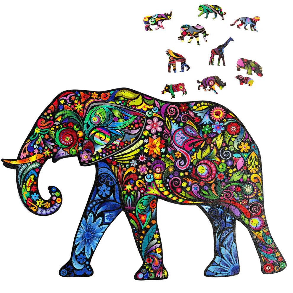 174 Piece Wooden Jigsaw - Ellie Elephant-Yarrawonga Fun and Games