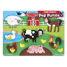 Wooden Peg Farm Puzzle-Yarrawonga Fun and Games