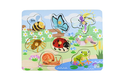 2 in 1 Wooden Insect Peg Puzzle