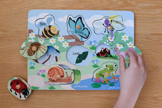 2 in 1 Wooden Insect Peg Puzzle-Yarrawonga Fun and Games