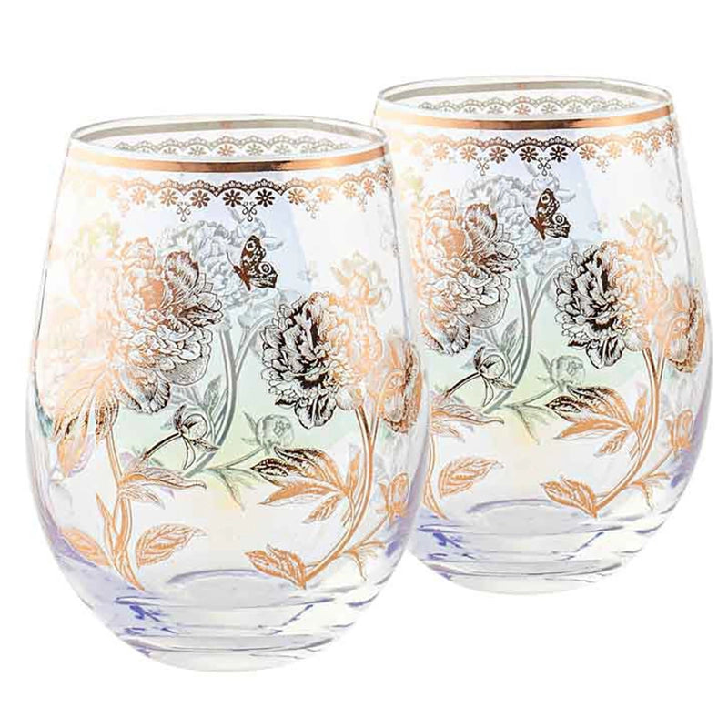 20 Year Roses Stemless Wine Glass Set-Yarrawonga Fun and Games