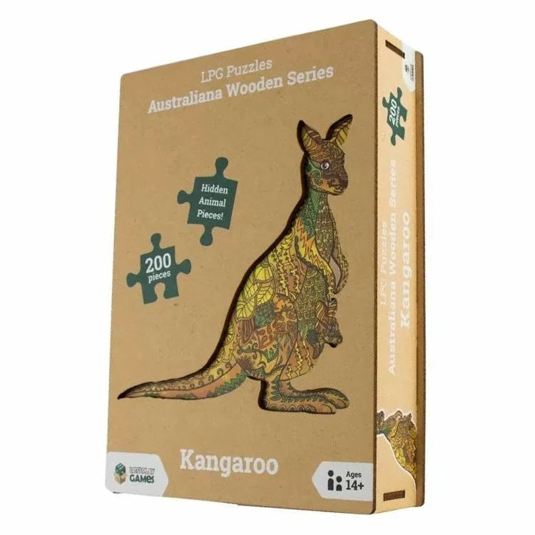 200 Pieice Jigsaw - Wooden Pieces - Various Australian Animals-Kangaroo-Yarrawonga Fun and Games