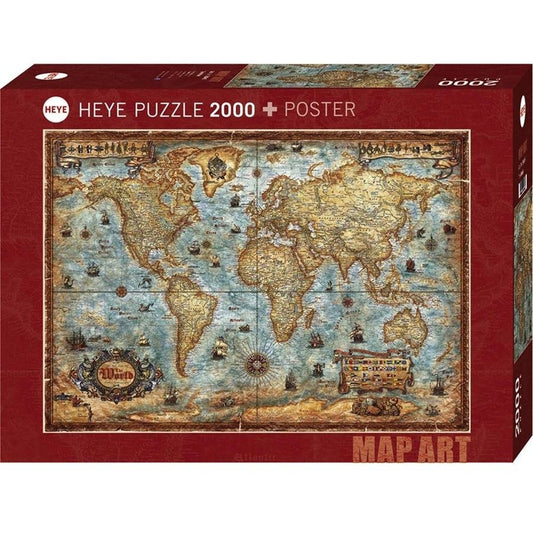 2000 Piece Jigsaw – The World Map Art-Yarrawonga Fun and Games