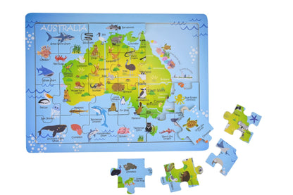 24 Piece Jigsaw Puzzle - 2 in 1 Map of Australia-Yarrawonga Fun and Games