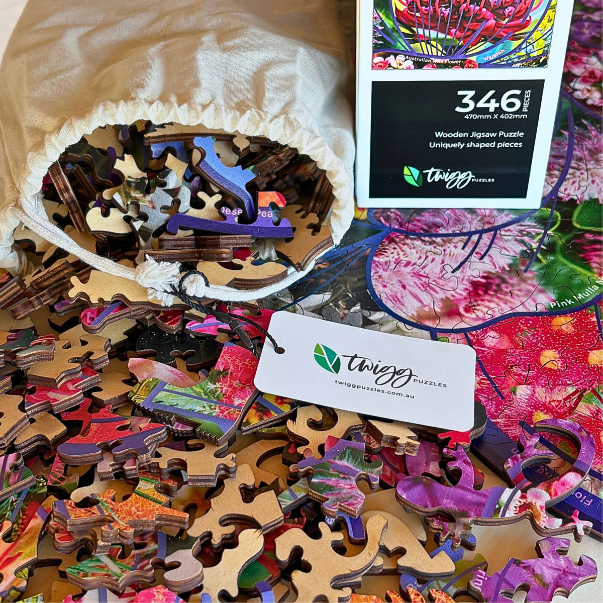 346 Piece Wooden Jigsaw - Native Bloom-Yarrawonga Fun and Games