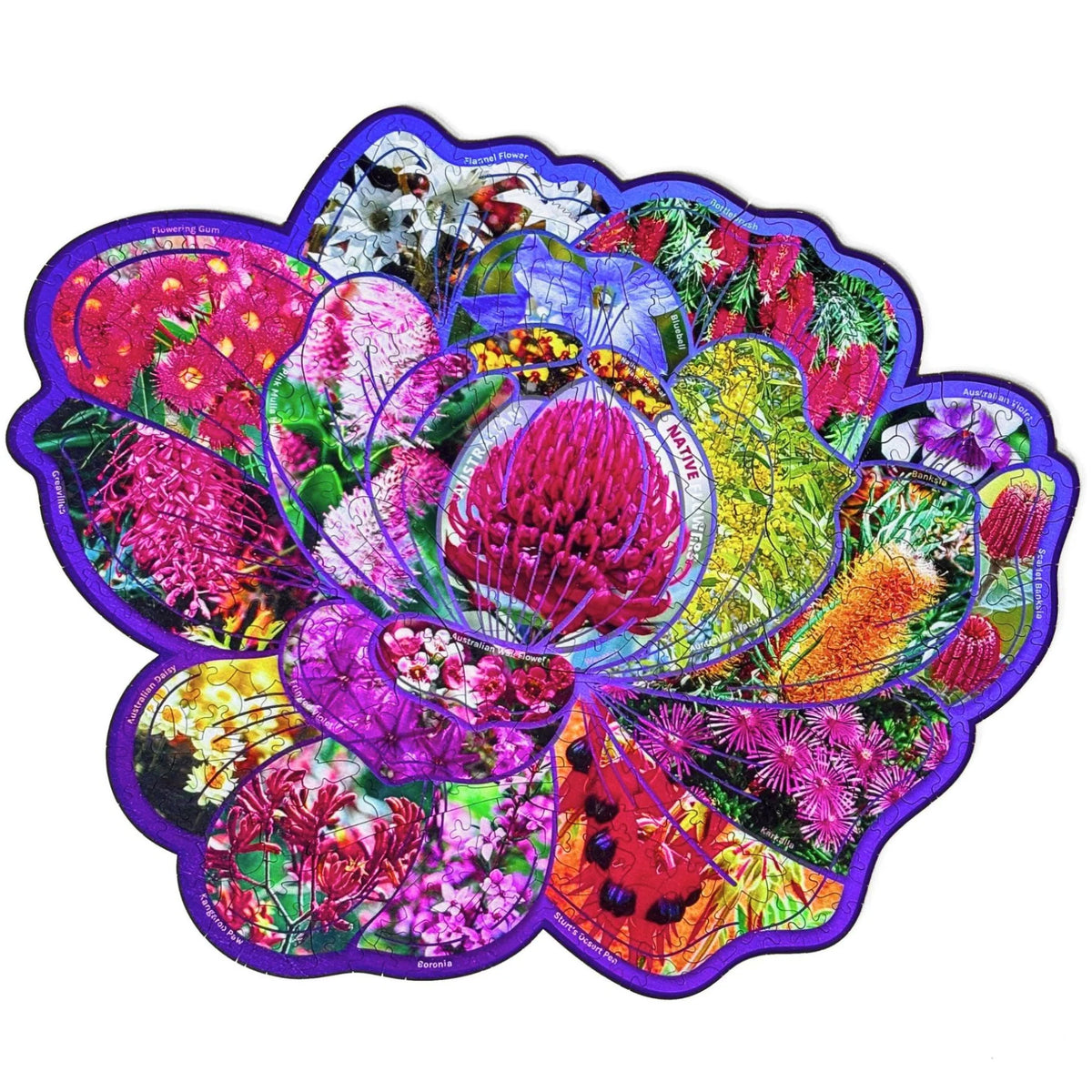 346 Piece Wooden Jigsaw - Native Bloom-Yarrawonga Fun and Games