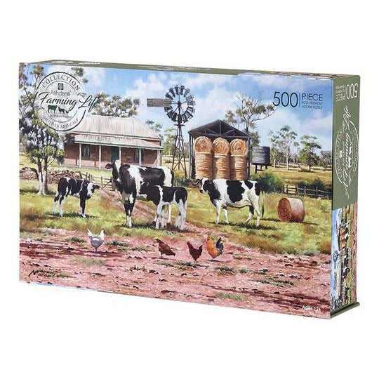 500 Piece Jigsaw - A farming Life Mother and Calf-Yarrawonga Fun and Games