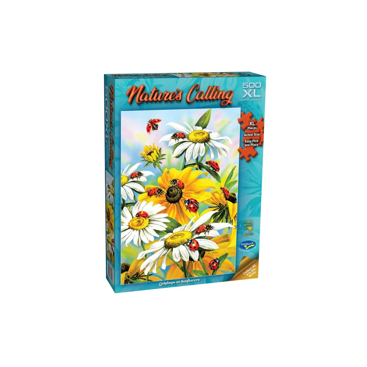 500 XL Piece Jigsaw - Ladybugs on Sunflowers-Yarrawonga Fun and Games