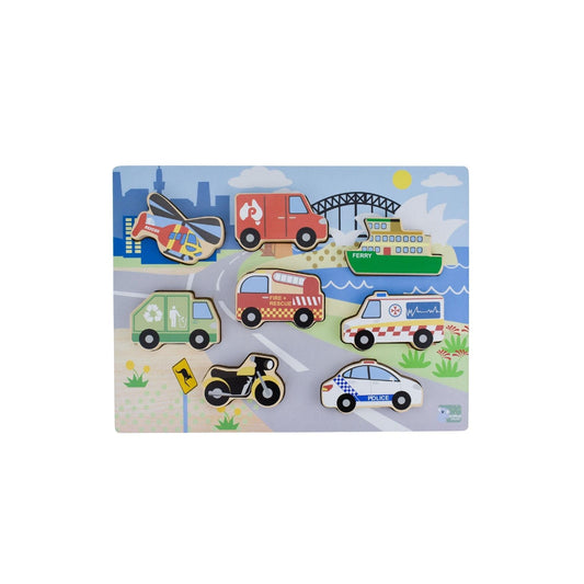 9 Piece Transport Wooden Puzzle-Yarrawonga Fun and Games