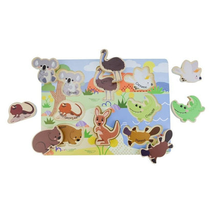 9 Piece Wooden Jigsaw - Australian Animals-Yarrawonga Fun and Games