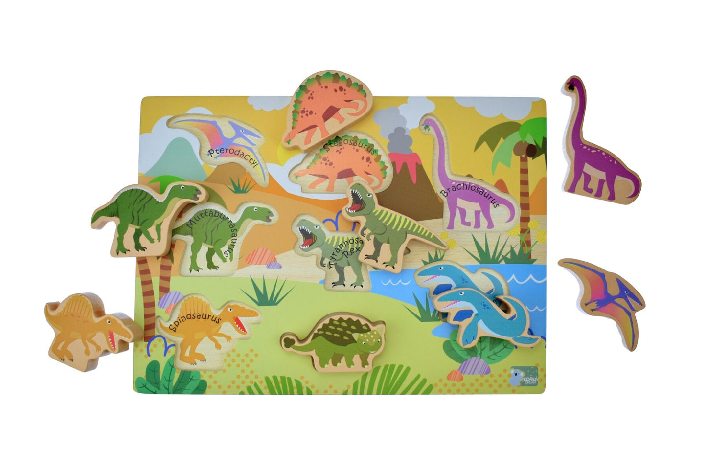 9 Piece Wooden Jigsaw - Dinosaurs
