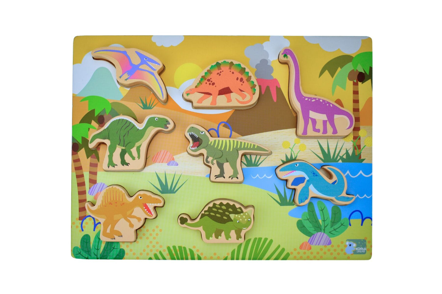 9 Piece Wooden Jigsaw - Dinosaurs