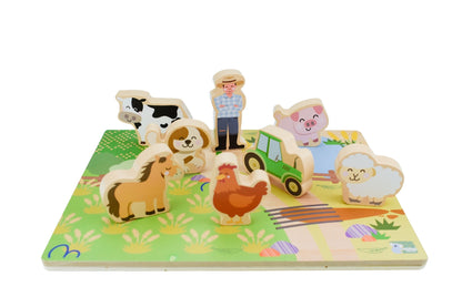 9 Piece Wooden Jigsaw - Farm