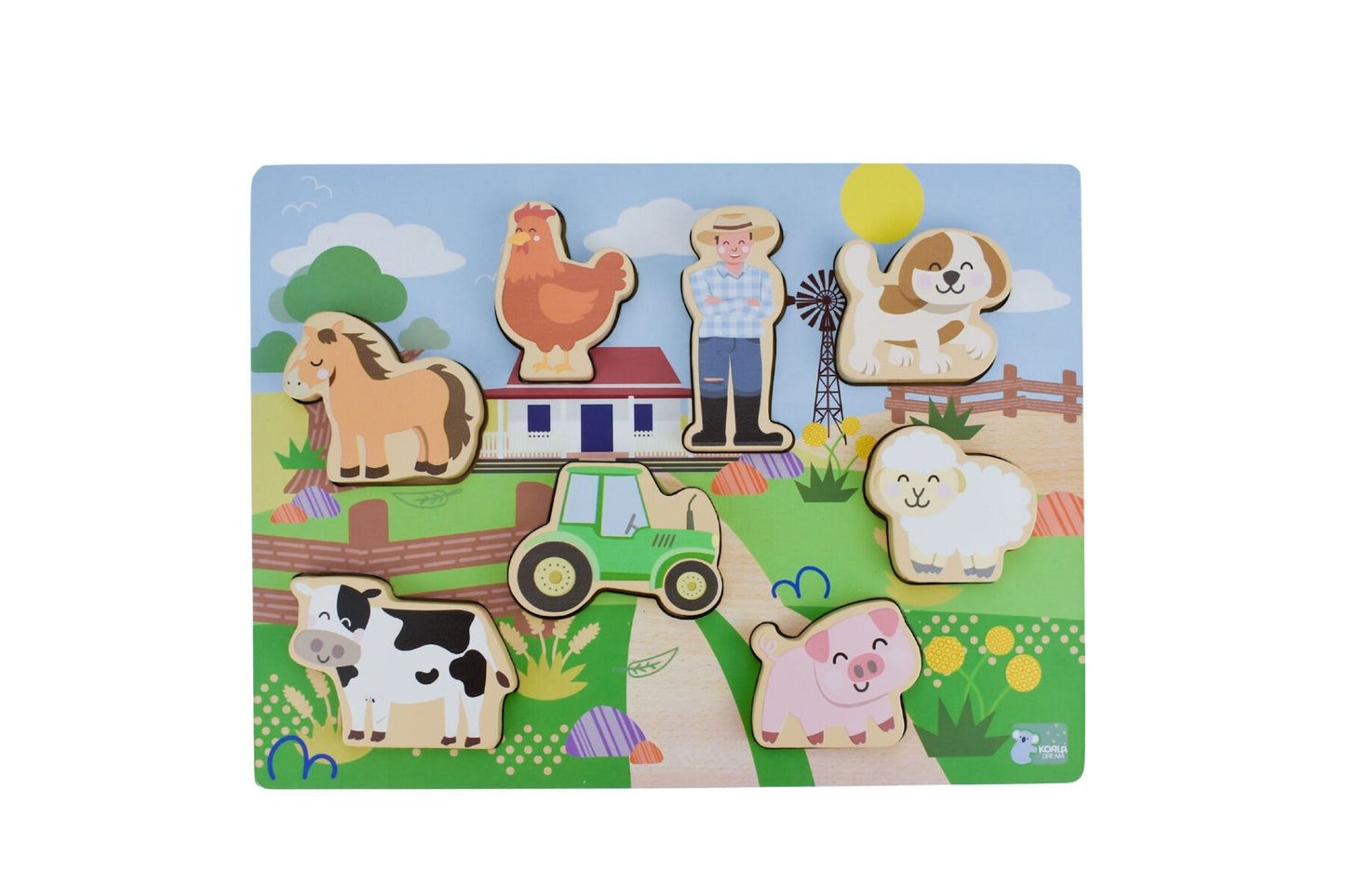 9 Piece Wooden Jigsaw - Farm