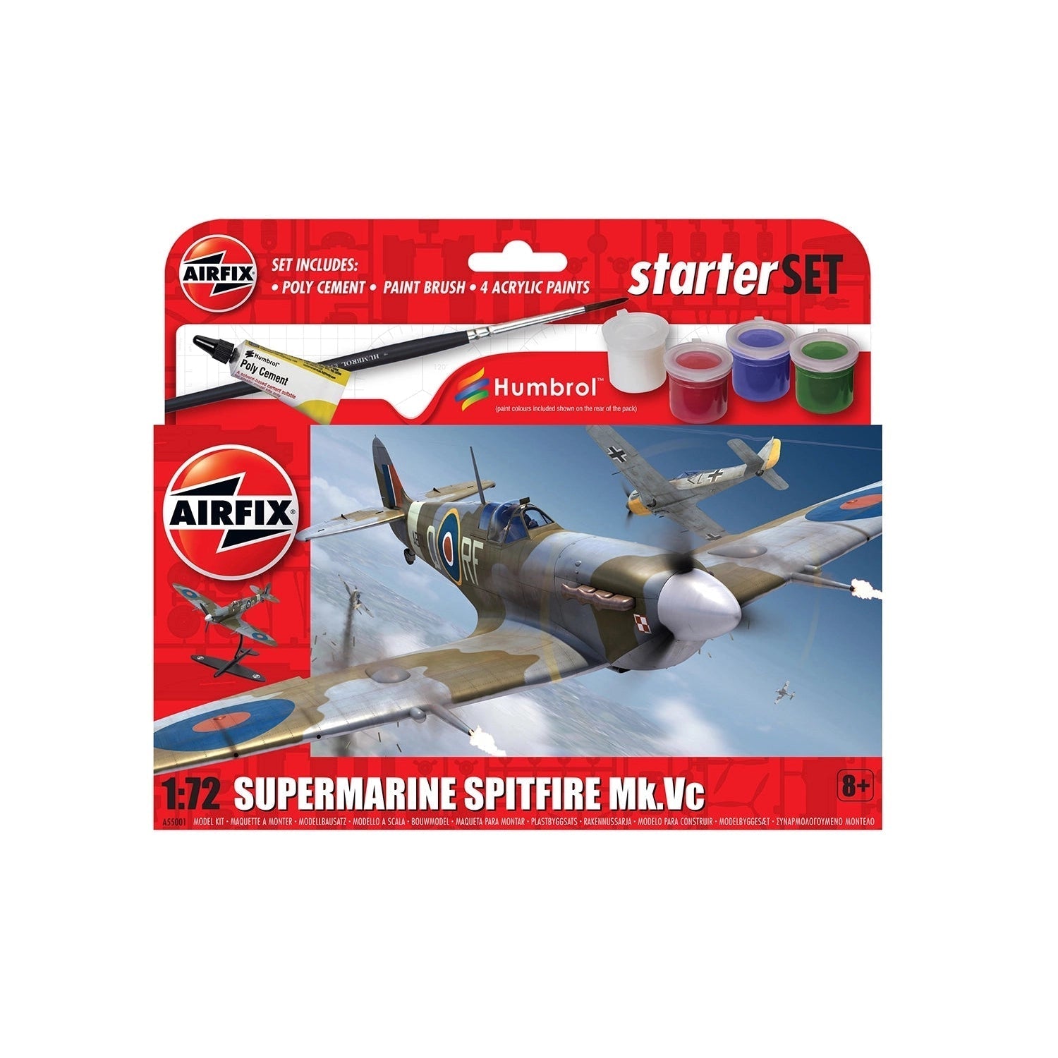 Airfix - 1/:72 -Starter Kit - Supermarine Spitfire-Yarrawonga Fun and Games