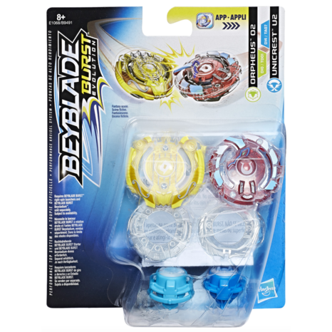 BeyBlade Burst Evolution - Dual Pack-Orpheus O2 & Unicrest U2-Yarrawonga Fun and Games