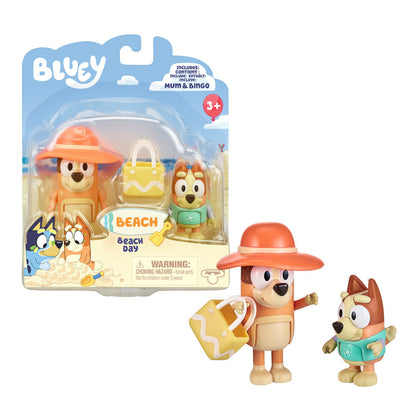 Bluey and Friends Mini Figures 2 Pack-Beach day-Yarrawonga Fun and Games