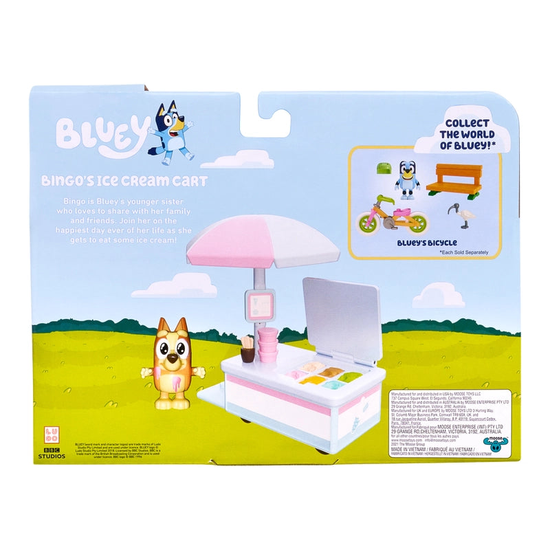 Bluey and Friends Mini Vehicle Playset-Bingo's Ice Cream Cart-Yarrawonga Fun and Games