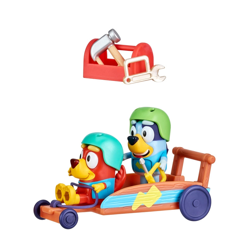 Bluey and Friends Mini Vehicle Playset-Rusty and Bluey's Go cart-Yarrawonga Fun and Games