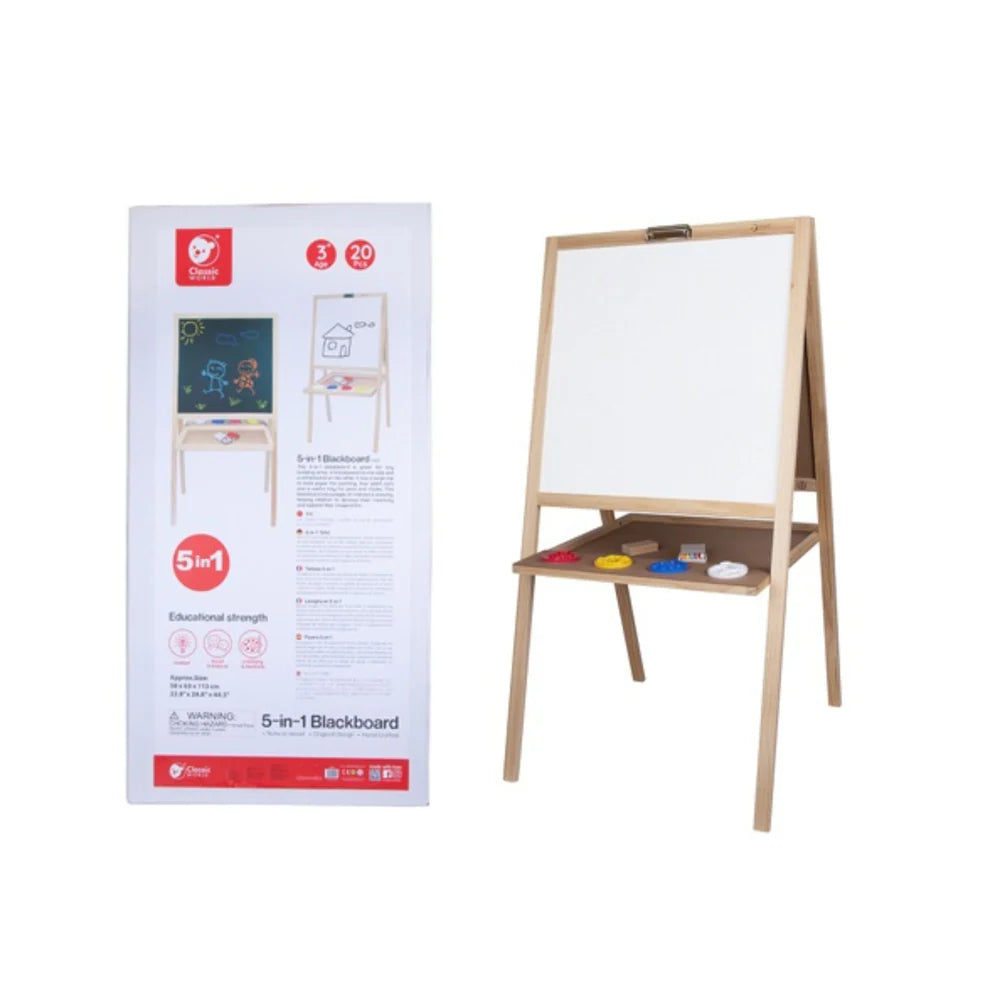 Classic Wood Blackboard - Easel - 5 In 1-Yarrawonga Fun and Games