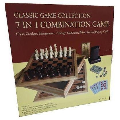 Classic Wooden 7 in 1 Combination Games Set-Yarrawonga Fun and Games