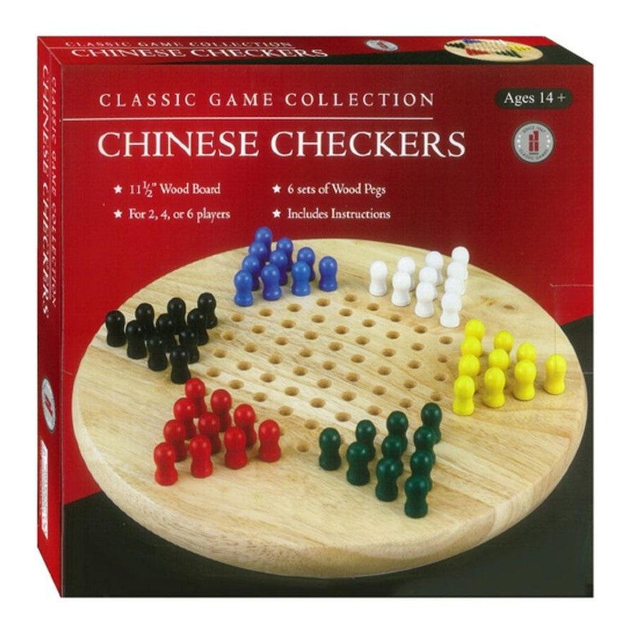 Classic Wooden Chinese Checkers (Pegs)-Yarrawonga Fun and Games